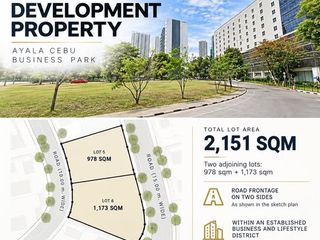 FOR SALE | 2151 SQM PRIME DEVELOPMENT LOTS - AYALA CEBU BUSINESS PARK, CEBU CITY