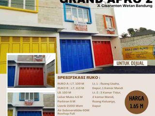 Dijual Ruku komersial Cisaranten wetan dekat ke soekarno hatta bypass LT 109m² LB 113m² 2KT 2KM Dspur tlruang usaha muka 4.5 meter parkiran 8m² SHM IM