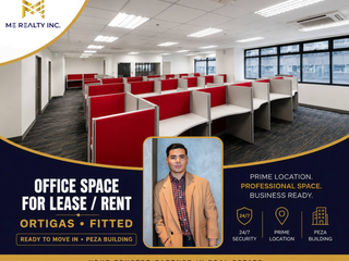 Fitted Office Space for Lease in Ortigas PEZA Building Ready to Move-in